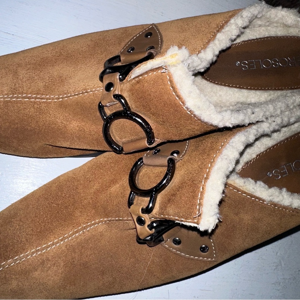 Aerosoles Cinch Shearly Leather Upper Clog Slip On - Picture 6 of 10